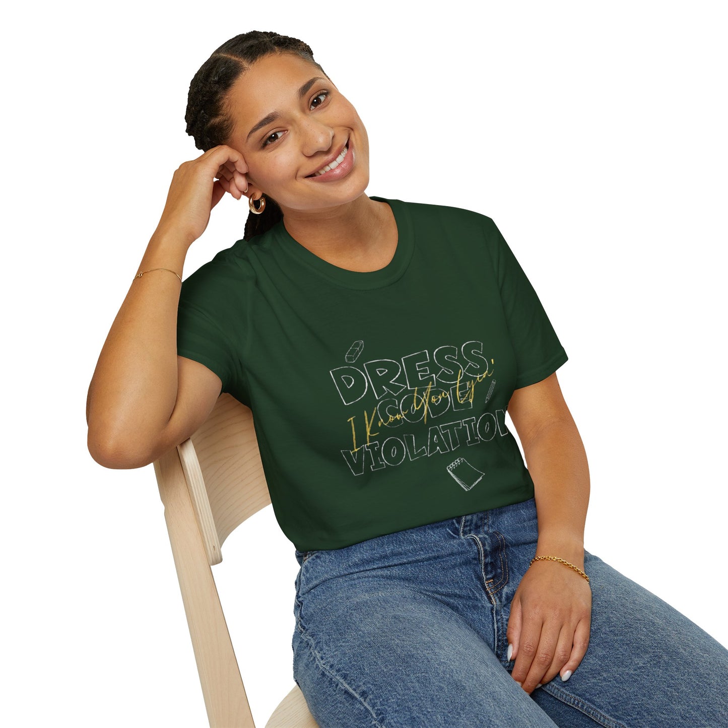 Dress Code Violation Unisex T-Shirt, Funny Teacher Shirt, Casual Wear, Gift for Educators, School Event Apparel, Humor Tee, Back to School