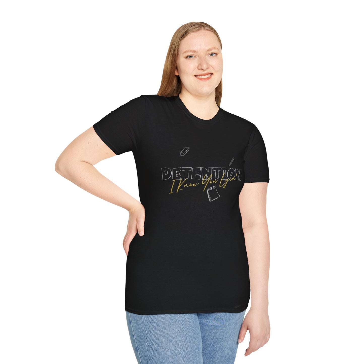 Detention Humor Unisex Softstyle T-Shirt, Funny Teacher Shirt, Back to School Tee, Student Gift, Casual Wear, Classroom Vibes