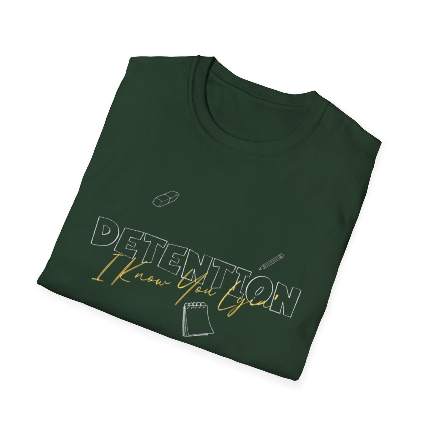 Detention Humor Unisex Softstyle T-Shirt, Funny Teacher Shirt, Back to School Tee, Student Gift, Casual Wear, Classroom Vibes