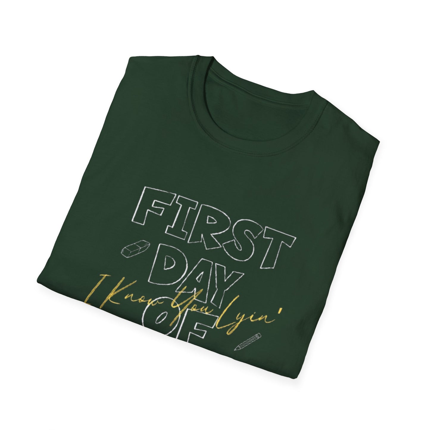 First Day of School Unisex Softstyle T-Shirt, Back to School Shirt, Kids' School Tee, Fun Classroom Outfit, Teacher Gift Idea